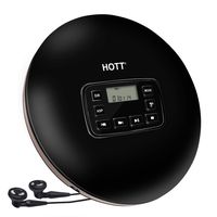 Portable CD Player, Small CD Player Walkman with LED Display, Anti-Skip Protection, Shockproof, Personal Compact Disc Music Player with Headphones and USB-Black