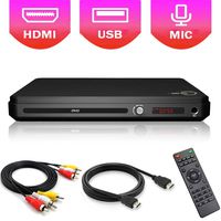 DVD Player, Region Free Full HD 1080P Compact CD Disc Player with HDMI & AV Output, Built-in PAL/ NTSC System, Karaoke Mic Port, USB Input and Remote Control