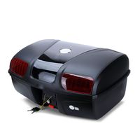 AUTOINBOX Universal Motorcycle Rear Top Box Tail Trunk Luggage Case,47 Litre Hard Case with Mounting Hardware ,Black