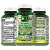 Vegan, Halal, Natural Whole Food Multivitamin Plus Minerals: Men/Women Vitamin Vegetarian 30+ Fruits Vegetables Supplements-Antioxidants, Probiotics, Herbs, Omegas, Luetin, Halal Vitamins-90 Count