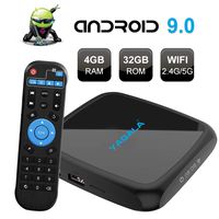TV Box Android 9.0, TUREWELL V3 Android Box RK3318 Quad-core 4GB RAM 32GB ROM Support 2.4G/5G Dual-Band WiFi H.265 4K Ultra HD HDMI 2.0 Ethernet Smart Streaming Media Player TV Box