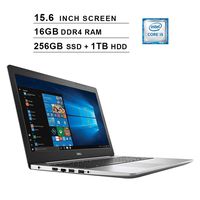 DELL 2019 Inspiron 15 5000 i5570 15.6 Inch FHD Laptop (Intel Quad Core i5-8250U 3.40 GHz, 16GB DDR4 RAM, 256GB SSD (Boot) + 1TB HDD, Bluetooth, WiFi, Windows 10) (Renewed)