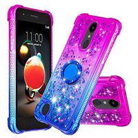 Lomogo Case for LG Rebel 4/Phoenix 4/Zone 4/Risio 3/Aristo 3/2 Glitter Silicone, Shockproof Soft Rubber Bumper Case Non-Slip Back Cover Thin Fit for LG K8 2018 - LOYBO480297 Ring #4