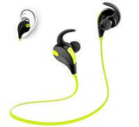 Toysdone Wireless Headphones Stereo Earbuds Wireless Sport Earphones for Running with Mic (6 Hours Play Time, Bluetooth 4.0, IPX4 Sweatproof, Secure Ear Hooks Design) Black/Green