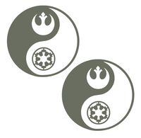 UR Impressions Gry 3in. Rebel and Empire Yin Yang 2-Pack Decal Vinyl Sticker Graphics for Car Truck SUV Van Wall Window Laptop|Gray|3 Inch|URI644