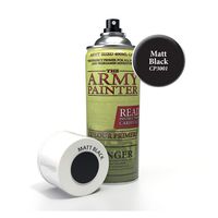 The Army Painter Color Primer, Matt Black, 400 ml, 13.5 oz - Acrylic Spray Undercoat for Miniature Painting