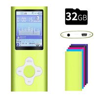 G.G.Martinsen White on Green Versatile MP3/MP4 Player, Support Photo Viewer, Mini USB Port 1.8 LCD, Digital MP3 Player, MP4 Player, Video/Media/Music Player