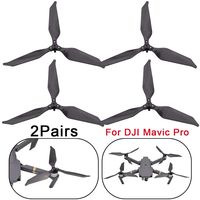 2 Pairs Low-Noise Advanced Full Carbon Fiber Propellers 3-Blade for DJI Mavic Pro Drone (black)