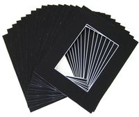 10 of 20x24 Black Pre-cut Acid-free whitecore mat for 16x20 + back+bag