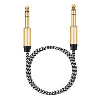 Morelecs 1/4 inch TRS Cable 10ft 6.35mm Mono Jack 1/4" TS Cable 6.35mm (1/4) TRS to 6.35mm (1/4) TRS Stereo Audio Cable Heavy Duty 6.35mm Male to Male Stereo Jack Balanced Audio Path Cord