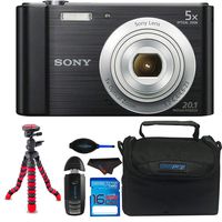 Sony Cyber-Shot DSC-W800 Digital Camera (Black) + 64GB Pixi-Basic I3ePro Accessory Bundle