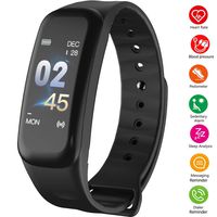 FashionLive Fitness Tracker Bluetooth Smart Band Bracelet Activity Tracker Heart Rate Blood Pressure Oxygen Monitor Waterproof OLED Touch Screen Pedometer for iOS iPhone Android Phones (Black)