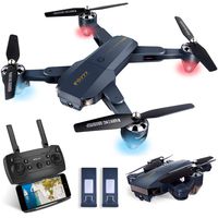 Posiveek Foldable Drone with Camera, WiFi FPV Quadcopter with 720P Wide Angle HD Camera Live Video Mobile APP Control RC Helicopter for Kids-Altitude Hold,One Key Start,Bonus Battery
