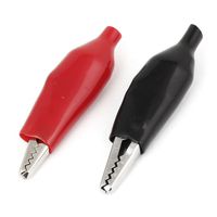 uxcell 2 Pcs Car Alligator Speaker Wire Clamp Power Cord Clip Red Black