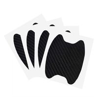 Emoly 12Pcs Universal 3D Carbon Fiber Car Door Handle Paint Scratch Protector Sticker Auto Door Handle Scratch Cover Guard Protective Film (Black)