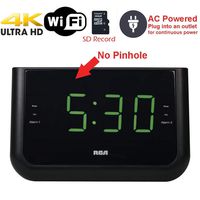 SecureGuard 4K Ultra HD Alarm Clock Radio WiFi Hidden Security Nanny Cam Spy Camera 2160P UHD Camera (100% Covert/WiFi / 4K / Made in The USA)