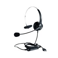 BOSOURCE Wired USB Headset with Noise Cancellation Microphone and Online Control, USB Voice Headset, Business Headset for Skype, Call Center, Voice Chat, Ultra-Lightweight, (Black)