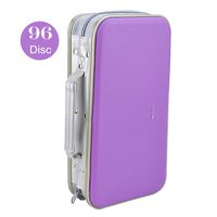 CD DVD Wallet, Wismart 96 Capacity Heavy Duty Sturdy DVD Storage Hard Shell CD Disk Holder DVD Case VCD Wallets Blu-ray Media Case Storage Holder Organizer Wallet,96 Capacity (Purple)