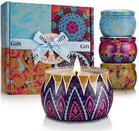 YMING Scented Candles Gift Set, 100% Natural Soy Wax 4.4 Oz Portable Travel Tin Aromatherapy Candles Gifts for Women - 4 Pack