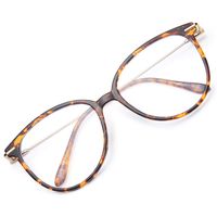 Gaoye Computer Blue Light Blocking Glasses Women/Men,Spring Hinge TR90 Lightweight Frame Anti Glare UV Lens - 0.0 Diopter (Leopard Frame/Transparent Lens)