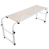 OrangeA 47 Inch Rolling Over The Bed Table with Wheels Adjustable Overbed Table Length and Height Adjustable Laptop Table Desk for Must