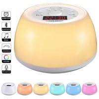 Wake Up Alarm Clock Sleep Aid Night Light with Bluetooth Speaker, Sunset Fading, Smart Wake Up Sleep Aid Night Light and Digital Alarm Clock, 8 Natural Sound Snooze for Kids Adults Bedrooms