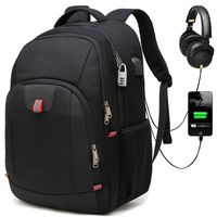 Huntvp Laptop Backpack for 17 Inch Notebook with USB Charging Port