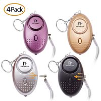 SINOTECH 4 Pack Personal Security Alarm 130DB Safesound Emergency Personal Alarm Keychain for Women, Children, Elderly, Superior with Explorer Self Defense Electronic Device (Multi-Color)