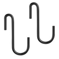 YourGift 10 Pack Heavy Duty S Hooks Black S Shaped Hooks Hanging Hangers Hooks for Kitchen, Bathroom, Bedroom and Office: Pan, Pot, Coat, Bag, Plants(10 Pack/S Hook/Black/2.4 inch)