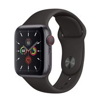 Apple Watch Series 5 GPS + Cellular - 40mm Space Gray Aluminum Case with Black Sport Band (Renewed)