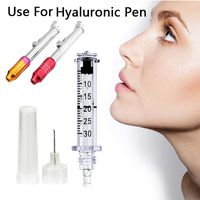 YJJ 0.3ml Syringe and Medicine Needle Ampoule Head for Hyaluron Gun Hyaluron Pen High Pressure Wrinkle Removal Water Syringe Needles 10pcs