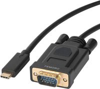 USB C to VGA Cable 6ft, Type USBC to VGA Male Adapter Cord Thunderbolt 3 Compatible with MacBook Pro 2019 2018, iPad Pro 2019 2018, Surface Book 2, XPS 15 13, Yoga 920 910, Galaxy -Black