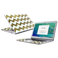 MightySkins Skin Compatible with Acer Chromebook 15" (2018) - Glitzy Chevron | Protective, Durable, and Unique Vinyl Decal wrap Cover | Easy to Apply, Remove, and Change Styles | Made in The USA