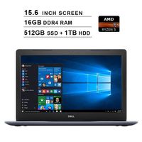 2019 Premium Dell Inspiron 15 5000?15.6 Inch FHD Laptop (AMD Ryzen 5 2500U up to 3.6 GHz, 16GB RAM, 512GB SSD(Boot) + 1TB HDD, WiFi, Bluetooth, HDMI, Windows 10 Home,?Racon Blue)