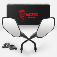 MZS ATV Mirrors Hawk-Eye Rear View Convex Universal 7/8 Handlebar Mount Compatible with Motorcycle Scooter GY6 Dirt Quad Bike Coolster ATV's