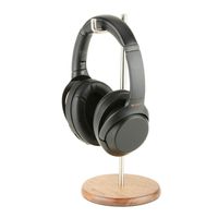 Stainless Steel Headphones Stand Headset Holder Hanger Vinyl Edition by Solid Base 1 Year Warranty Included (Walnut)