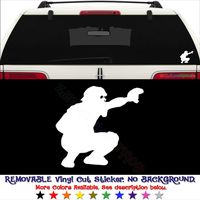 GottaLoveStickerz Baseball Catcher Permanent Vinyl Decal Sticker for Laptop Tablet Helmet Windows Wall Decor Car Truck Motorcycle - Size (20 Inch / 50 cm Wide) - Color (Gloss Black)