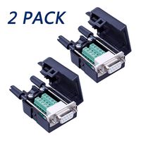 Anmbest 2PCS DB9 Solderless RS232 D-SUB Serial to 9-pin Port Terminal Male Adapter Connector Breakout Board with Case Long Bolts Tail Pipe (2PCS Female)