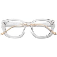 SOJOS Classic Square Blue Light Blocking Glasses Retro Computer Eyeglass SJ5060 with Crystal Frame/Anti-blue Light Lens