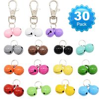 Barleygoo 30 Pack Pet Cat Collar Bells, Strong Loud Dog Collar Bells for Potty Training, Colourful Cat Charm Bells for Collars Necklace Pendant