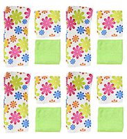Black Duck Brand Set of 12 Microfiber Kitchen Set! Spring & Summer Design! 12" x 12" Microfiber Dishcloths & 15" x 25" Microfiber Kitchen Towel! (12, Spring Flowers)