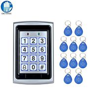 10pcs keyfobs +125Khz EM-ID Metal Case RFID Access Control Keypad With Back Light Support 1000 User