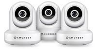 3-Pack Amcrest ProHD 1080P WiFi/Wireless IP Security Camera IP2M841 (White) Pan/Tilt, 2-Way Audio, Optional Cloud Recording, Full HD 1080P 2MP, Super Wide 90° Viewing Angle, Night Vision (White)