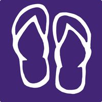 hBARSCI Flip Flops Vinyl Decal - 5 Inches - for Cars, Trucks, Windows, Laptops, Tablets, Outdoor-Grade 2.5mil Thick Vinyl - Purple