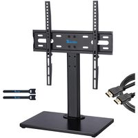 Rentliv Universal TV Stand Tabletop Stand for 32" to 55" TVs with Heavy-Duty Wooden Base, Adds Height Adjustment and Cable Management - Compatible up to VESA 400 x 400mm and 99 LBS