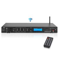Pyle Pro Rack Mount Studio Pre-Amplifier - Audio Receiver System w/Digital LCD Display Bluetooth FM Radio Recording Mode Remote Control USB Flash or SD Card Reader Input and Output Jack - PPRE70BT