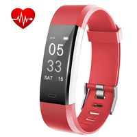 Lintelek Fitness Tracker - Activity Tracker with Heart Rate Monitor, Waterproof Smart Fitness Watch with Sleep Monitor, Step Counter, Calorie Counter, Pedometer Watch for Women Men and Gifts(Red)