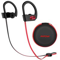 Mpow Flame Upgraded Bluetooth Headphones with Case, IPX7 Waterproof Wireless Earphones Sport W/Mic, 7-9 Hrs Playtime, in-Ear Wireless Earbuds W/Rich Bass & HiFi Stereo, Running Headphones, Red