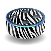 MightySkins Skin Compatible with Amazon Echo Dot (2nd Gen) - Black Zebra | Protective, Durable, and Unique Vinyl Decal wrap Cover | Easy to Apply, Remove, and Change Styles | Made in The USA