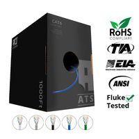 CAT6 Plenum (CMP) Cable, 1000FT | Fluke Test Passed | 23AWG 4Pair, Solid 550MHz Network Cable Unshielded Twisted Pair (UTP), Available in Blue, White, Green, Gray & Black